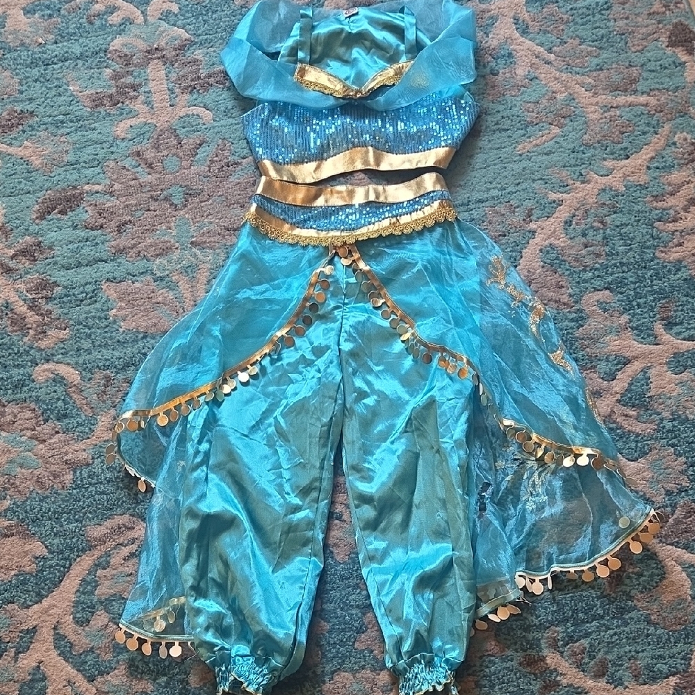 Jasmine from Aladdin Kids Blue and Gold Costume